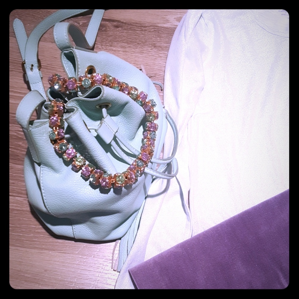 J. Crew NWT crystal necklace, sweet hyacinth